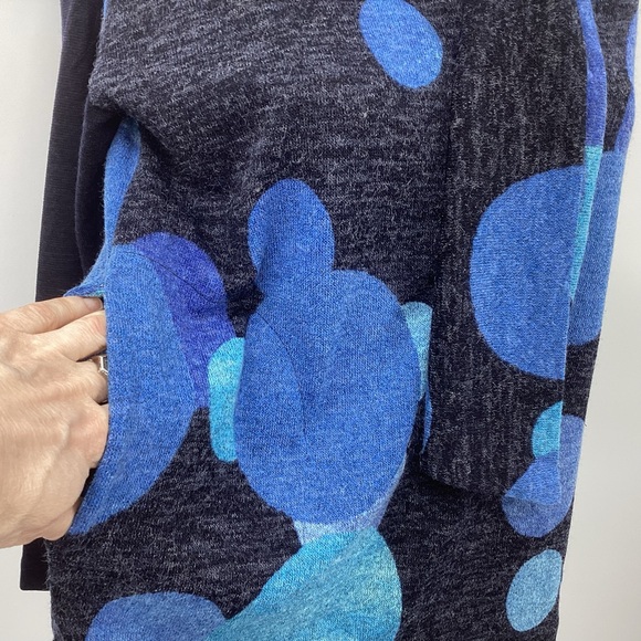 *** Terra Apparel Blue Cowl Neck Sweater with Abstract Circles*** XS - Picture 5 of 13